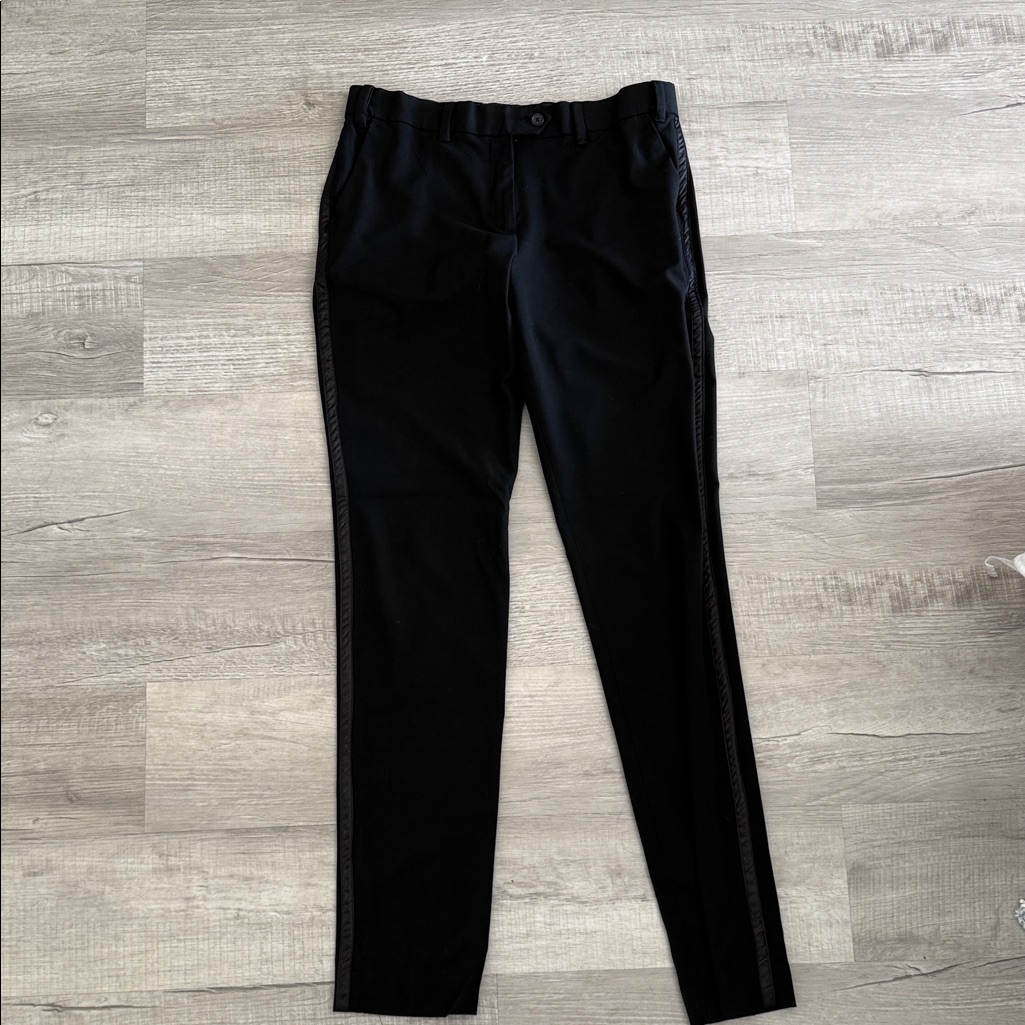 Elegant Black Trousers With Side Trim Striping